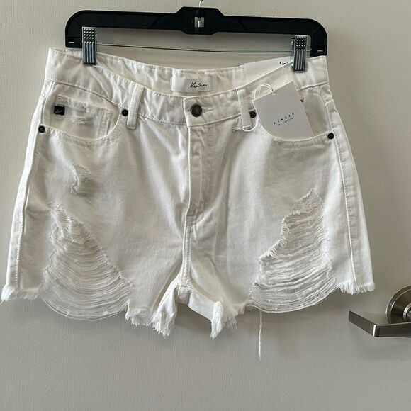 KanCan Highrise Distressed Shorts - Picture 1 of 5